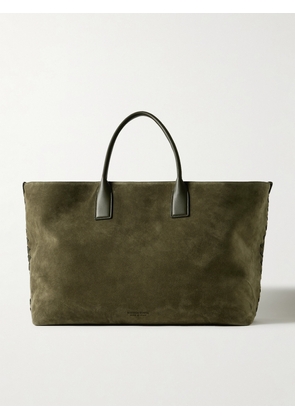 Bottega Veneta - Cabat Large Leather-trimmed Suede Tote - Green - One size