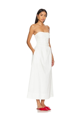 FAITHFULL THE BRAND Dominquez Midi Dress in White. Size XL. Also in L, S.
