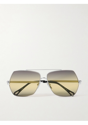 Chloé - Oversized Aviator-style Silver-tone Sunglasses - One size