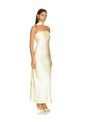 SNDYS x REVOLVE Angelina Neck Tie Maxi Dress in Yellow. Size L. Also in M, S, XL, XS, XXS.