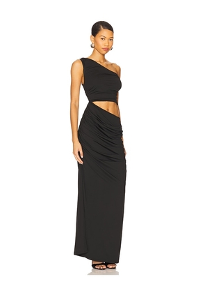 SNDYS Rikke Jersey Maxi Dress in Black. Size L. Also in M, S, XL, XS, XXS.