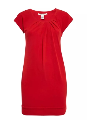 Diane Von Furstenberg Vintage pleated-neckline mini dress - Red
