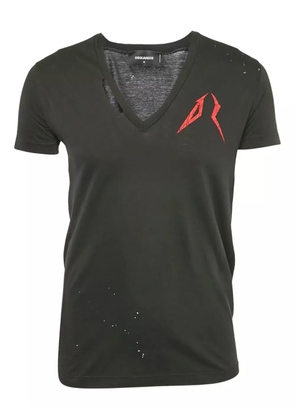 DSQUARED2 distressed V-neck T-shirt - Black
