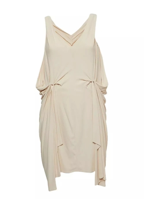 Diane Von Furstenberg Vintage draped knotted asymmetrical dress - Neutrals