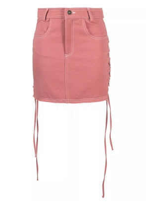 JULFER lace-up denim miniskirt - Pink