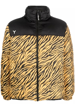 yes i am tiger-print reversible padded jacket - Black