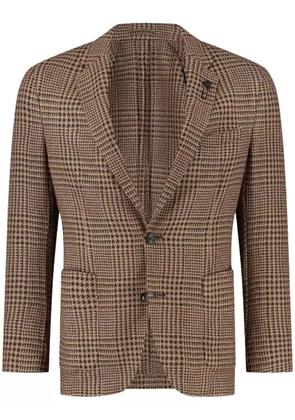 Lardini brooch-detail single-breasted blazer - Brown