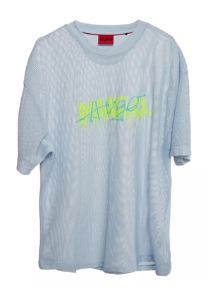 BOSS GREEN HUGO BOSS mesh print T-shirt - Blue