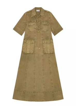 GANNI denim midi dress - Green