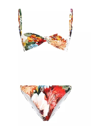 Dolce & Gabbana floral-print swimsuit - White