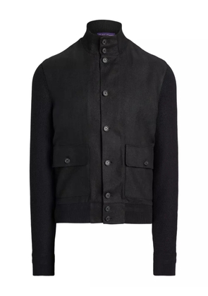 Ralph Lauren Purple Label knitted-panel button-front jacket - Black