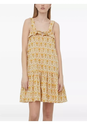 Notes du Nord floral-print cotton mini dress - Yellow