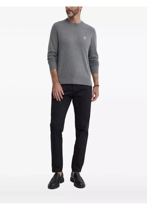 BOSS logo-patch crew-neck sweater - Grey