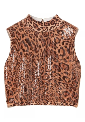 TWINSET leopard-print sequin-embellished top - Brown