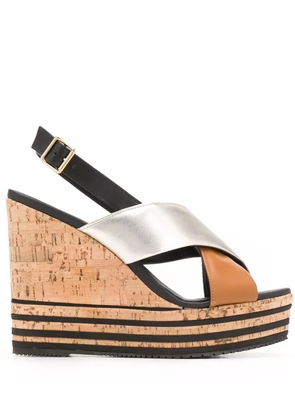 Hogan crossover strap sandals - Brown