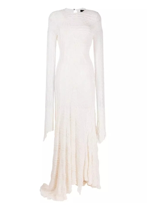 ANOUKI long-sleeve asymmetric-hem dress - Neutrals