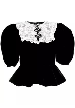 ANOUKI two-tone crystal-embellished blouse - Black