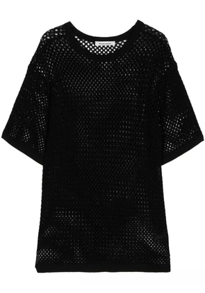 Wood Wood round-neck knit T-shirt - Black
