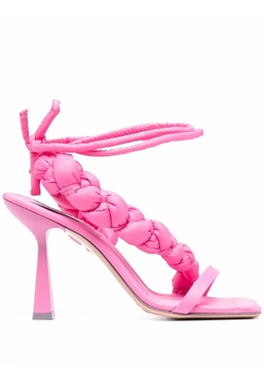 Sebastian Milano quilted-detail square-toe sandals - Pink