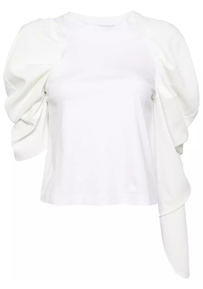 Besfxxk asymmetric balloon-sleeve blouse - White