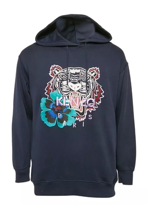 Kenzo Pre-Owned tiger-embroidery hoodie - Blue