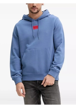 HUGO logo-patch hoodie - Blue