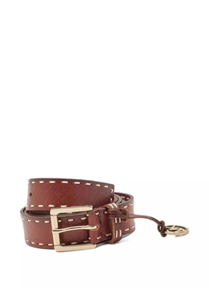 Michael Kors Vintage stitched leather belt - Brown