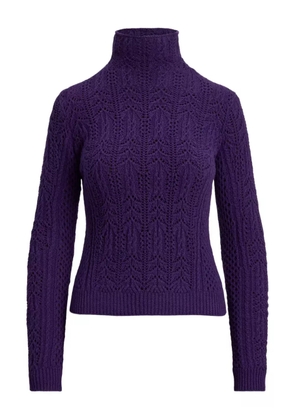 Ralph Lauren Collection pointelle funnel-neck sweater - Purple