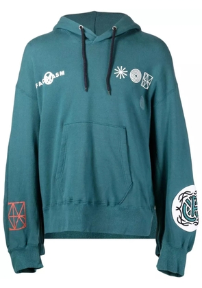 Facetasm embroidered drawstring-fastening hoodie - Blue