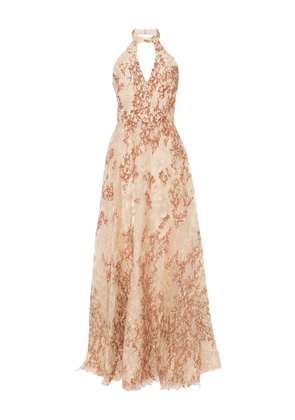 Saiid Kobeisy embroidered gown - Neutrals