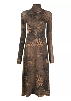 MM6 Maison Margiela floral-print midi dress - Black