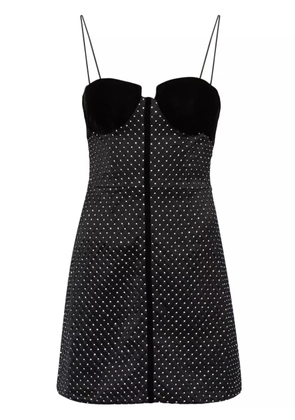 Nafsika Skourti Eclipse crystal-embellished satin dress - Black