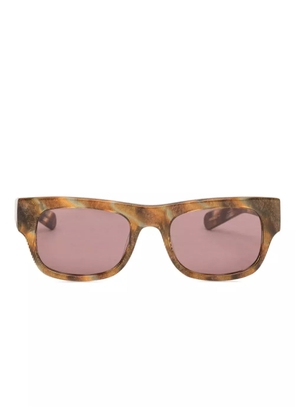 FLATLIST ribbed rectangle-frame sunglasses - Brown