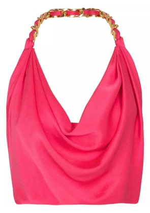 Balmain chain-strap silk-crepe top - Pink