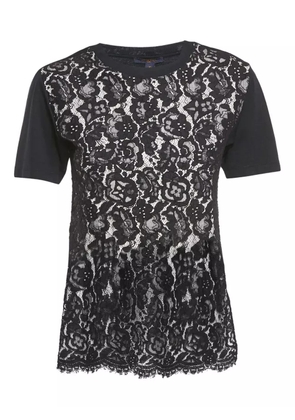 Louis Vuitton Pre-Owned lace cotton T-shirt - Black