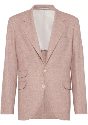 Brunello Cucinelli herringbone linen blazer - Orange