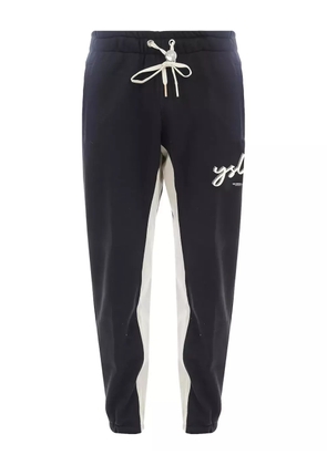 YES LONDON panelled drawstring track pants - Black