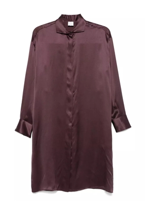 Eleventy long-sleeve silk midi dress - Purple