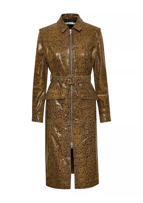 Gestuz Colette snakeskin-print belted midi dress - Brown