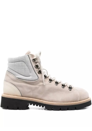Eleventy lace-up leather boots - Neutrals