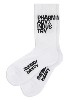 Pharmacy Industry logo-intarsia socks - White