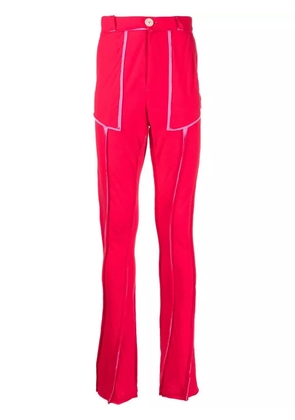 Edward Cuming seam-detail straight-leg trousers - Red
