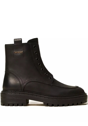 TWINSET lace-up chunky boots - Black