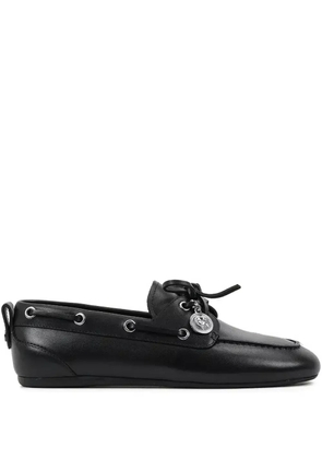 Karl Lagerfeld lace-up leather boat shoes - Black