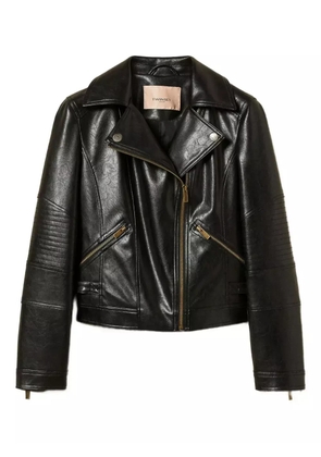 TWINSET biker quilted-panel jacket - Black