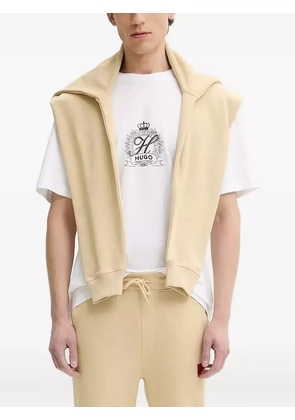 HUGO logo-patch hoodie - Neutrals