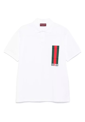 Gucci Web-detailed polo shirt - White