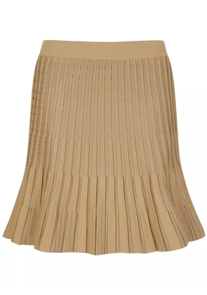 MASTER BUNNY EDITION logo-waistband flared skirt - Brown