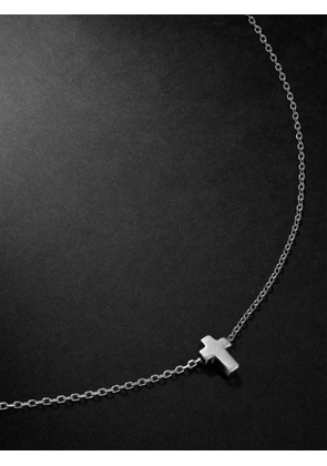 Mateo - Suspended Cross Rhodium-Plated Pendant Necklace - Men - Silver