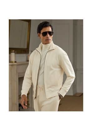 Cotton-Cashmere Fleece Track Jacket